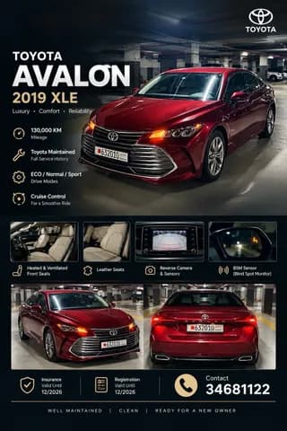 Used Toyota Avalon 3.5L XLE 2019 Used Toyota Avalon 3.5L XLE 2019 used_cars.forSale